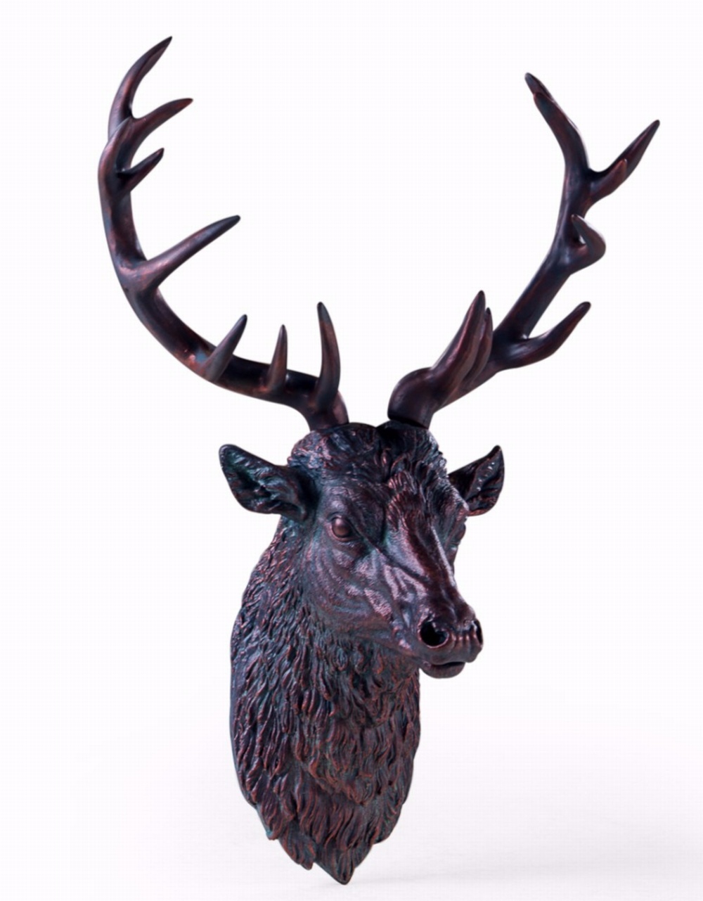 Large Antique Bronze Effect Stag Wall Head(H:84xW:62xD:32cm)