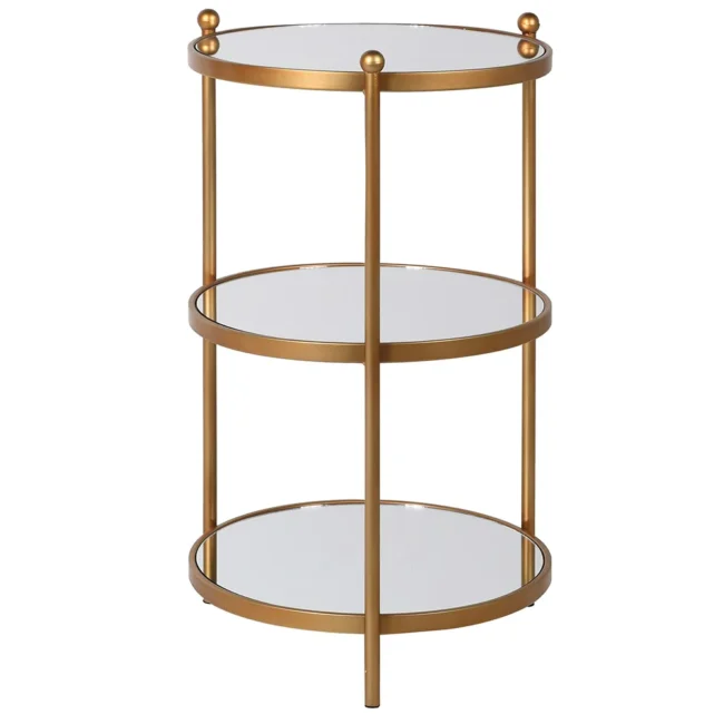 3 Tier Mirror Shelf Table