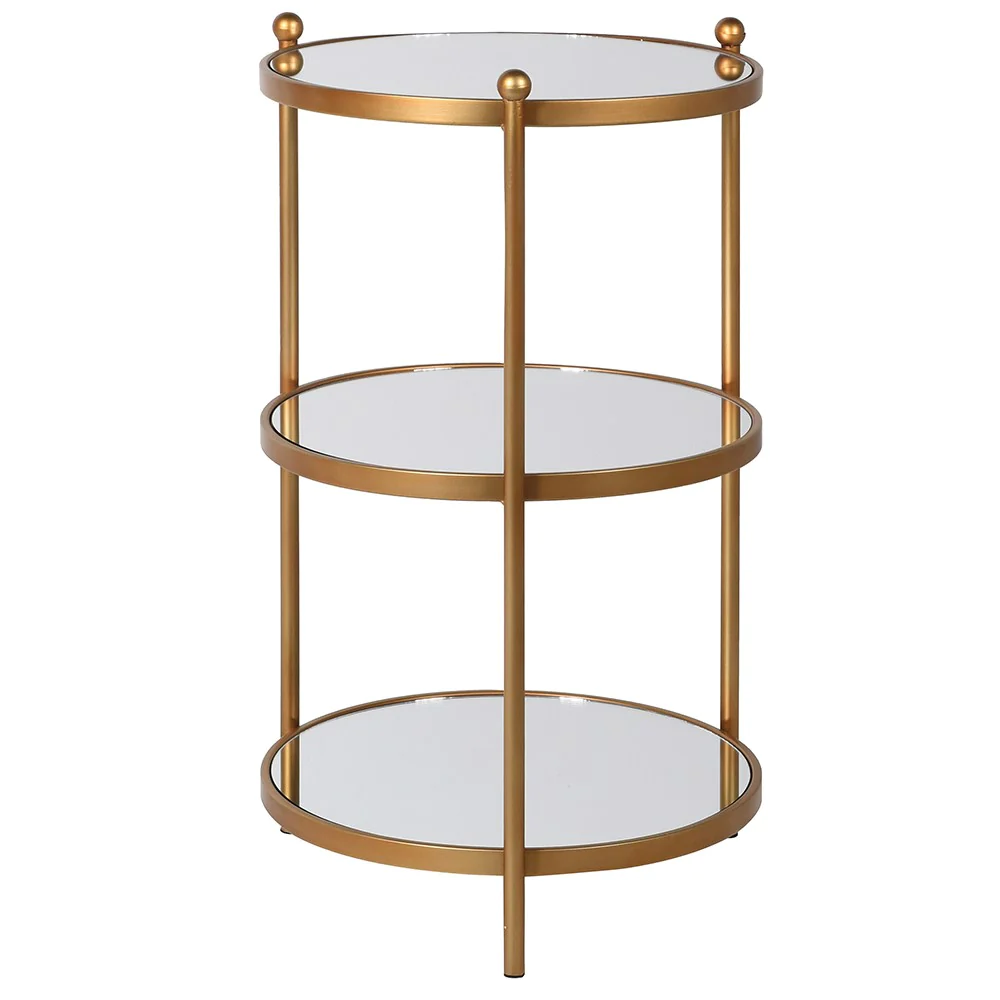 3 Tier Mirror Shelf Table (H:81x W:49 x D:42cm)