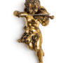 Gold Cherub Violin Wall Figure