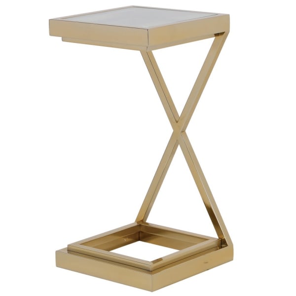 Gold Finish Cross Side Table(H:59 x W:30 x D:30cm)