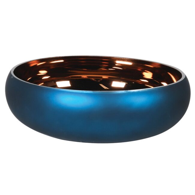 Matt Blue & Bronze Glass Bowl