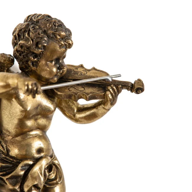 Gold Cherub Violin Wall Figure