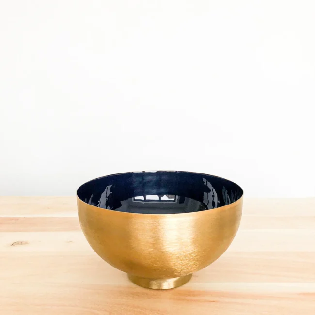 Gold & Blue Enamel Bowl