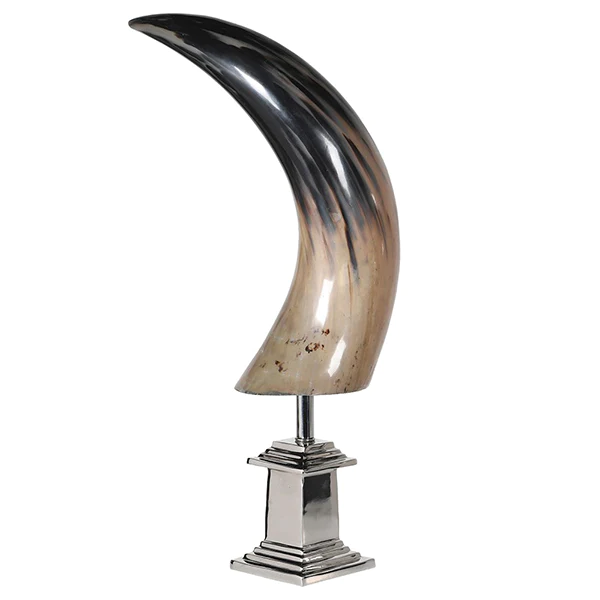 Natural Horn On Base(H:58 W:20 D:25cm.)