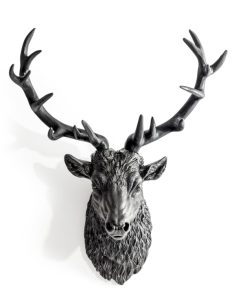 Large Matt Black Stag Wall Head(H:84xW:62xD:32cm)