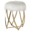 Faux Fur Gold Stool