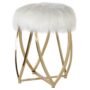 Faux Fur Gold Stool