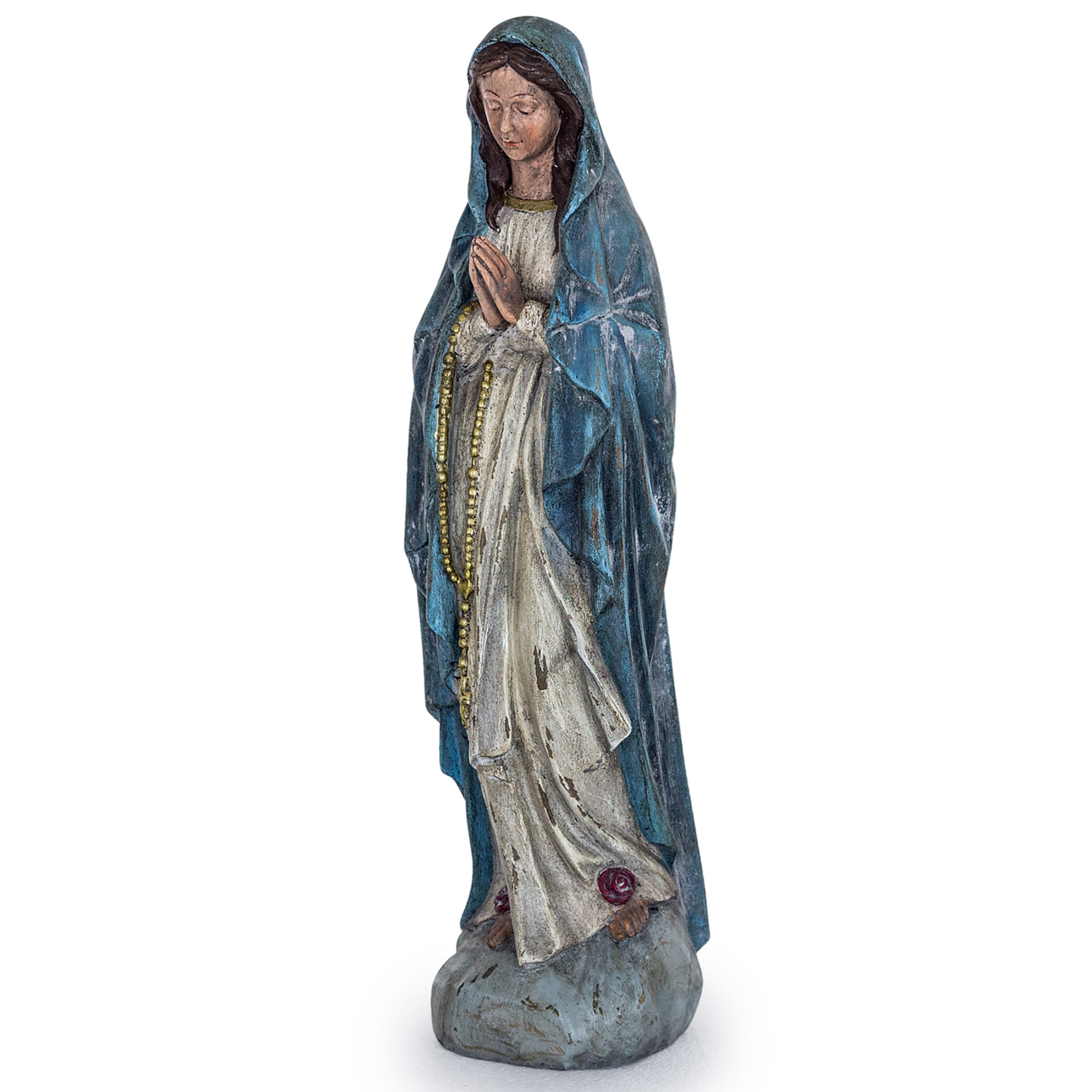 Antiqued Praying Maria Figure(H:50 x W:15x D:11cm)