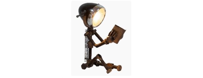 Reclaimed Parts Robot Table Lamp - Book time