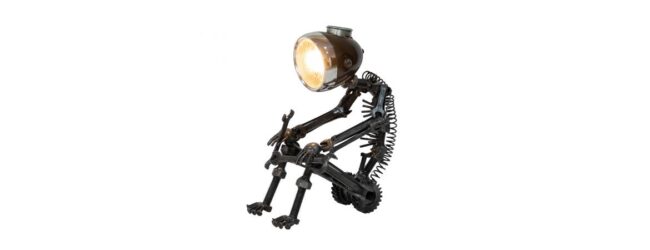 Reclaimed Parts Robot Table Lamp