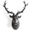 Large Matt Black Stag Wall Head