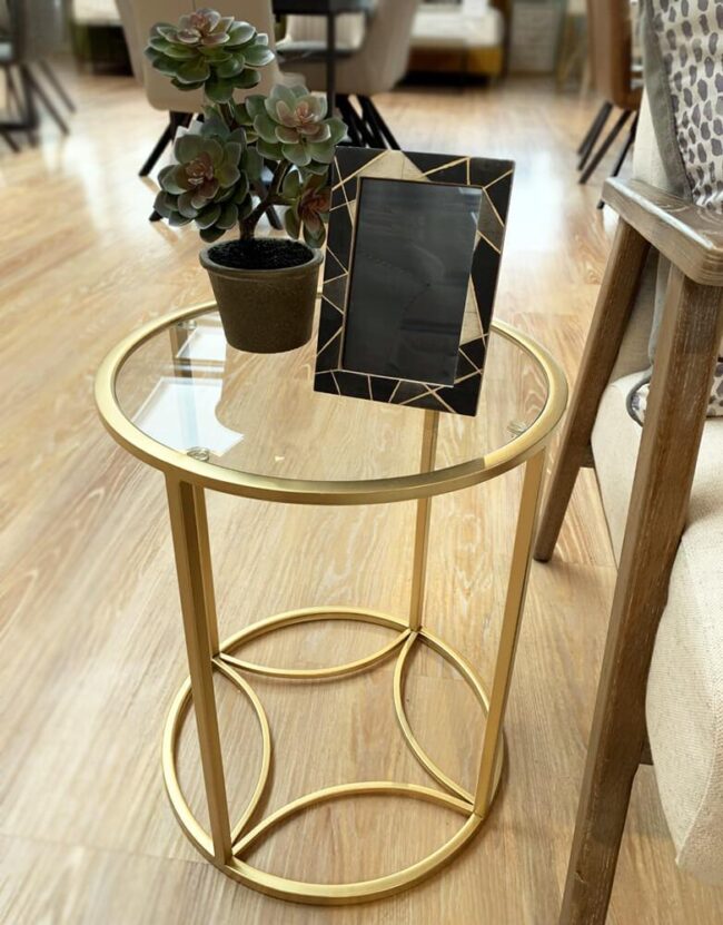 Wells Gold Round Side Table