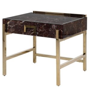 Marble Effect End Table (H:60 xW:60 x D:60cm)