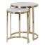 Set of 2 White Marble Gold Nesting Tables