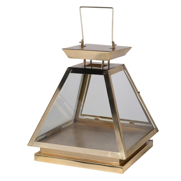 ANTIQUE BRASS PYRAMID LANTERN ANTIQUE BRASS PYRAMID LANTERN