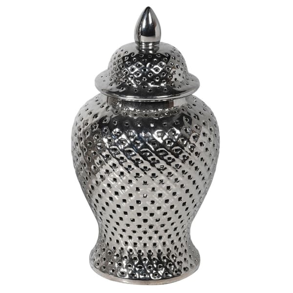 Small Silver Ceramic Jar