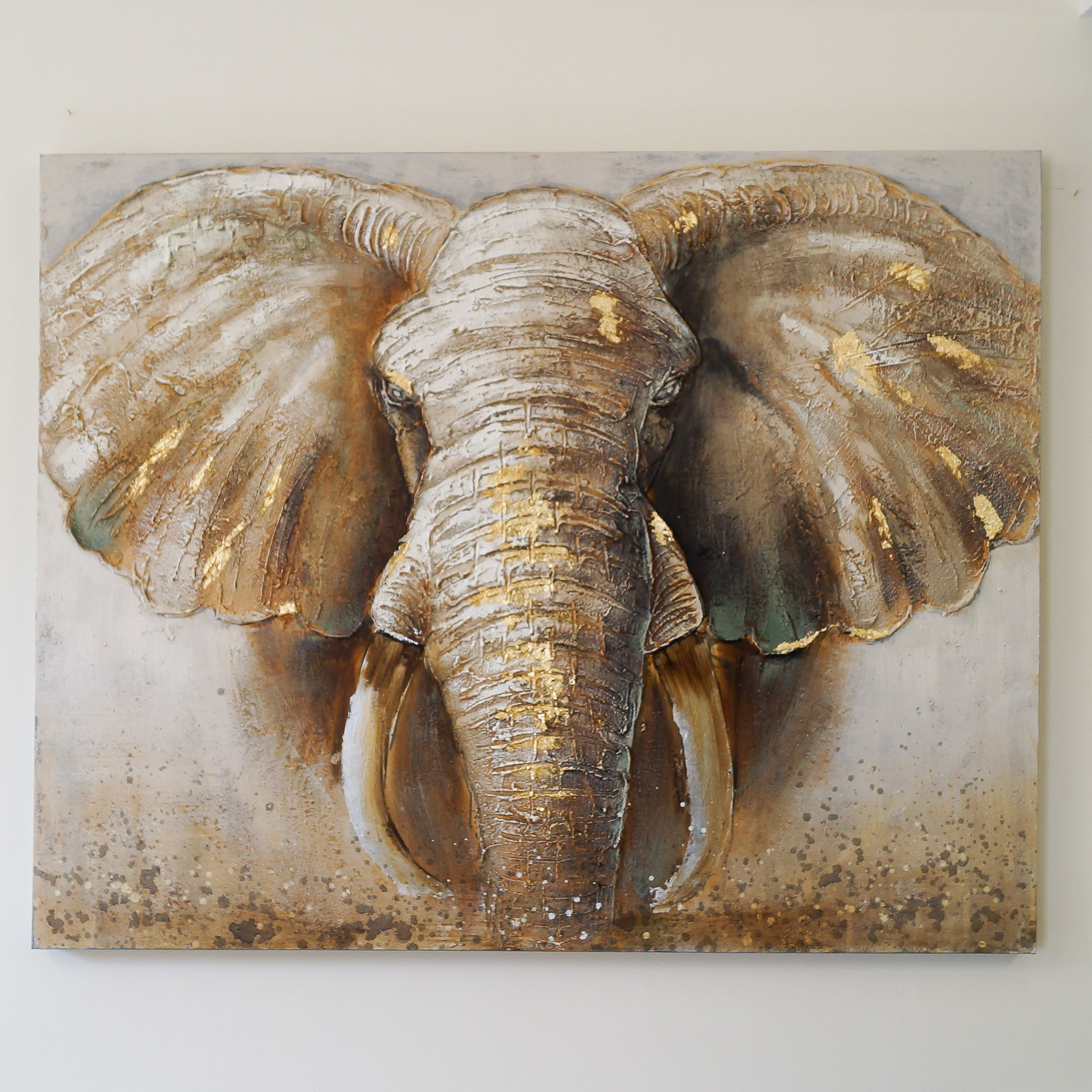 Hand Painted Elephant Canvas(127 X102 cm)