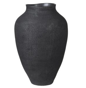 SM BLACK ROUGH FINISH VASE