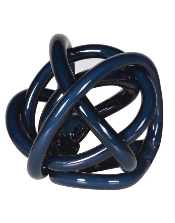 Hand Made Navy Blue Glass Knot Ornament Hand Made Navy Blue Glass Knot Ornament