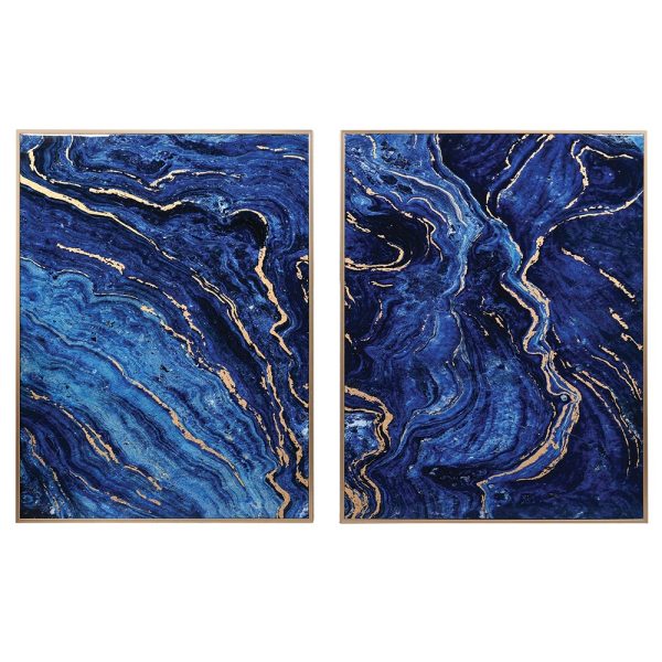 Set of 2 Cobalt Marble Effect Panels Set of 2 Cobalt Marble Effect Panels