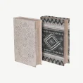 Set of 2 Grey and Black Book Boxes
