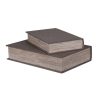 Set of 2 Grey Woven Book Boxes
