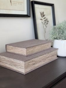 Set of 2 Grey Woven Book Boxes