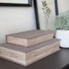 Set of 2 Grey Woven Book Boxes