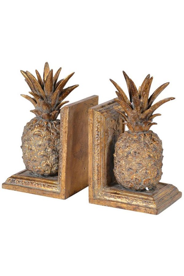 Golden Pineapple Bookends