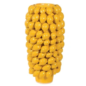 YELLOW LEMON CERAMIC VASE