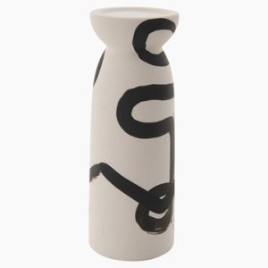 Black and Cream Abstract Candle Holder