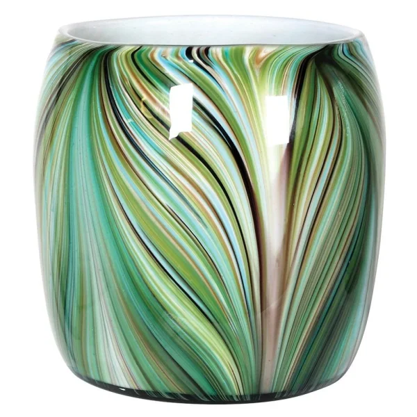 WAVES OF GREEN ROUND VASE