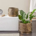 GLD TEXTURED ROUND PLANTER