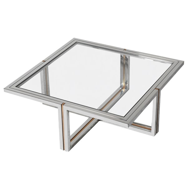 Bi-metal Steel and Glass Top Coffee Table 1 Bi-metal Steel and Glass Top Coffee Table