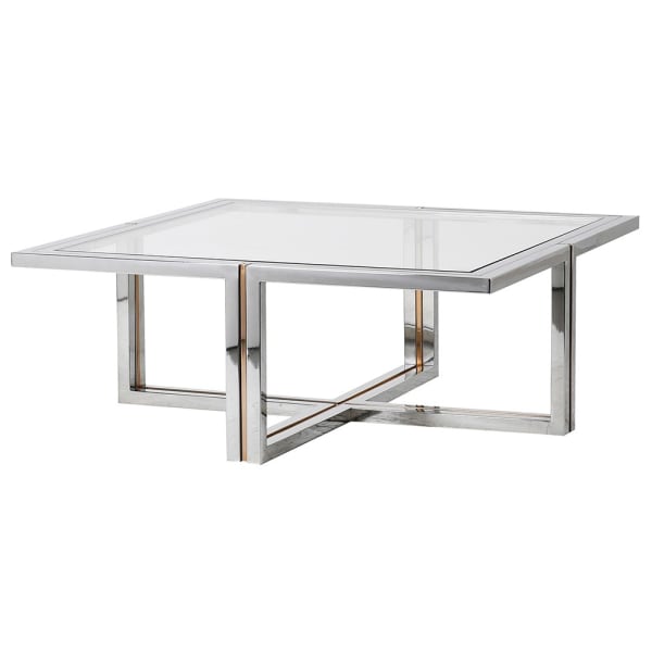 Bi-metal Steel and Glass Top Coffee Table Bi-metal Steel and Glass Top Coffee Table