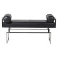 Hicks Black Leather Bench