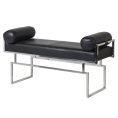 Hicks Black Leather Bench