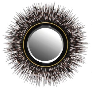 Black Porcupine Spike Mirror