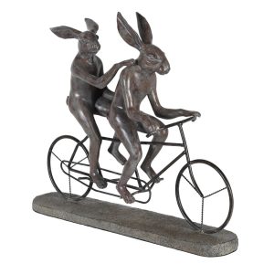 Tandem Rabbits On Stand Ornament