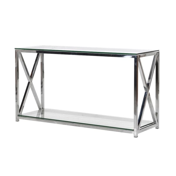Terano Glass and Steel Console Table Terano Glass and Steel Console Table
