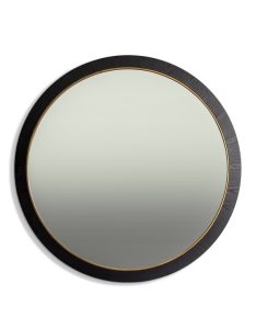 Giant Savoy Black & Gold Wood-Framed Round Wall Mirror