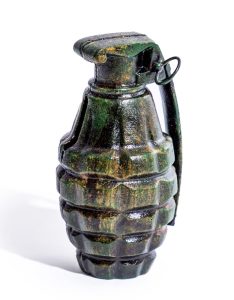 Cast Iron Hand Grenade Ornament / Coin Bank