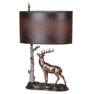 Stag and Tree Table Lamp with Shade Dimensions: H:660 W:460 D:310 mm.