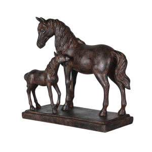 Bronze Effect Mare and Foal Dimensions: H:320 W:370 D:130 mm.
