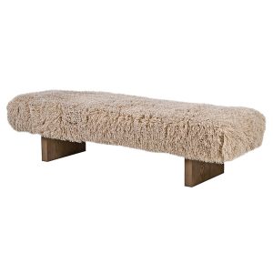 Taupe Fluffy Long Bench Dimensions: H:450 W:1700 D:550 mm.