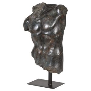 Dark Faux Marble Torso On Plinth Dimensions: H:730 W:410 D:200 mm