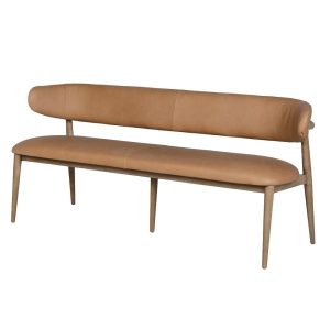Tan Leather Bench Dimensions: H:800 W:1800 D:570 mm
