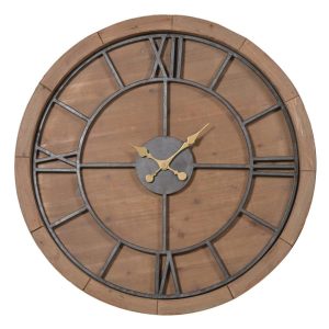Large Wood and Metal Roman Numerals Wall Dimensions: D:85 Dia:1000 mm.
