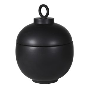 Matt Black Ceramic Lidded Jar Dimensions: H:300 Dia:220 mm.